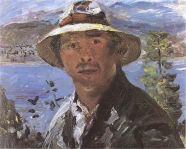Lovis Corinth Self-Portrait with Straw Hat (mk09) oil painting picture